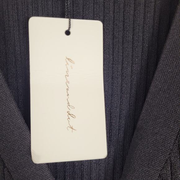 New Line and Dot Simone black ribbed slinky knit button front maxi dress size XL - Picture 6 of 14